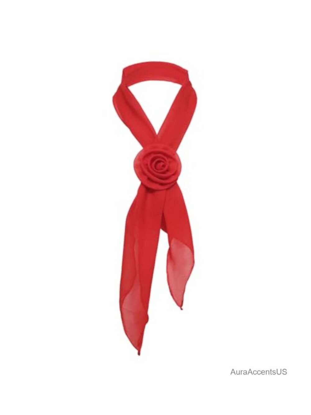 Women's Scarf with Detachable 3D Rose Flower Neck Scarf Lightweight Breathable